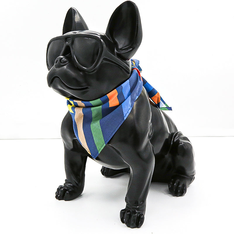 Blue striped dog leash collar set of 7 pieces