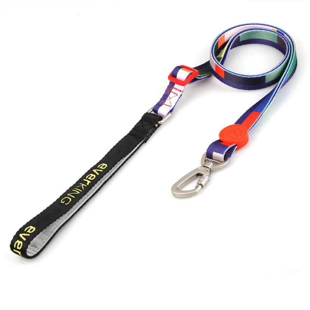 Blue striped dog leash collar set of 7 pieces