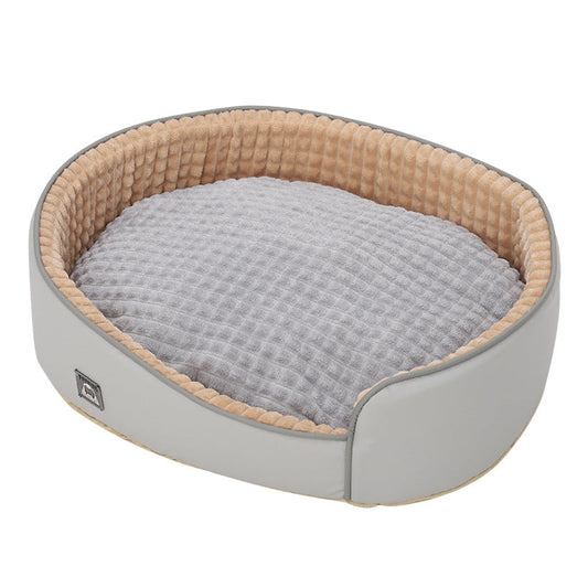 What an amazing dog bed! It has a slanted - opening design, keeping large - breed dogs warm in winter. It's detachable for easy cleaning, adored by Corgis, and suitable for all seasons